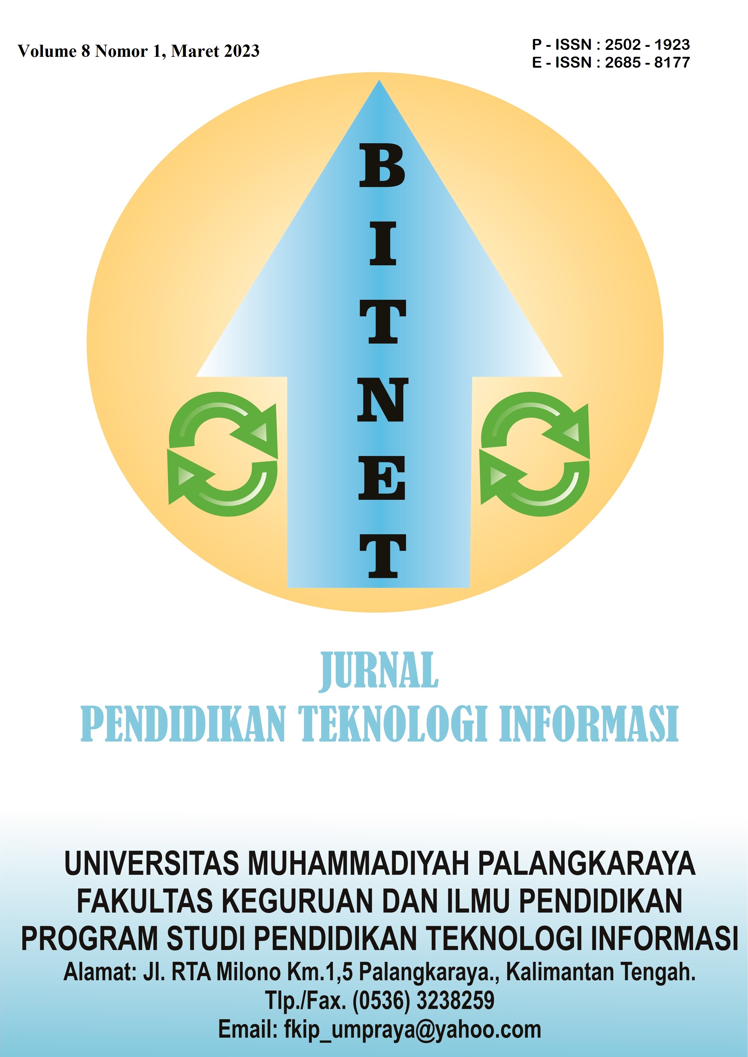 					View Vol. 8 No. 1 (2023): Bitnet: Jurnal Pendidikan Teknologi Informasi
				