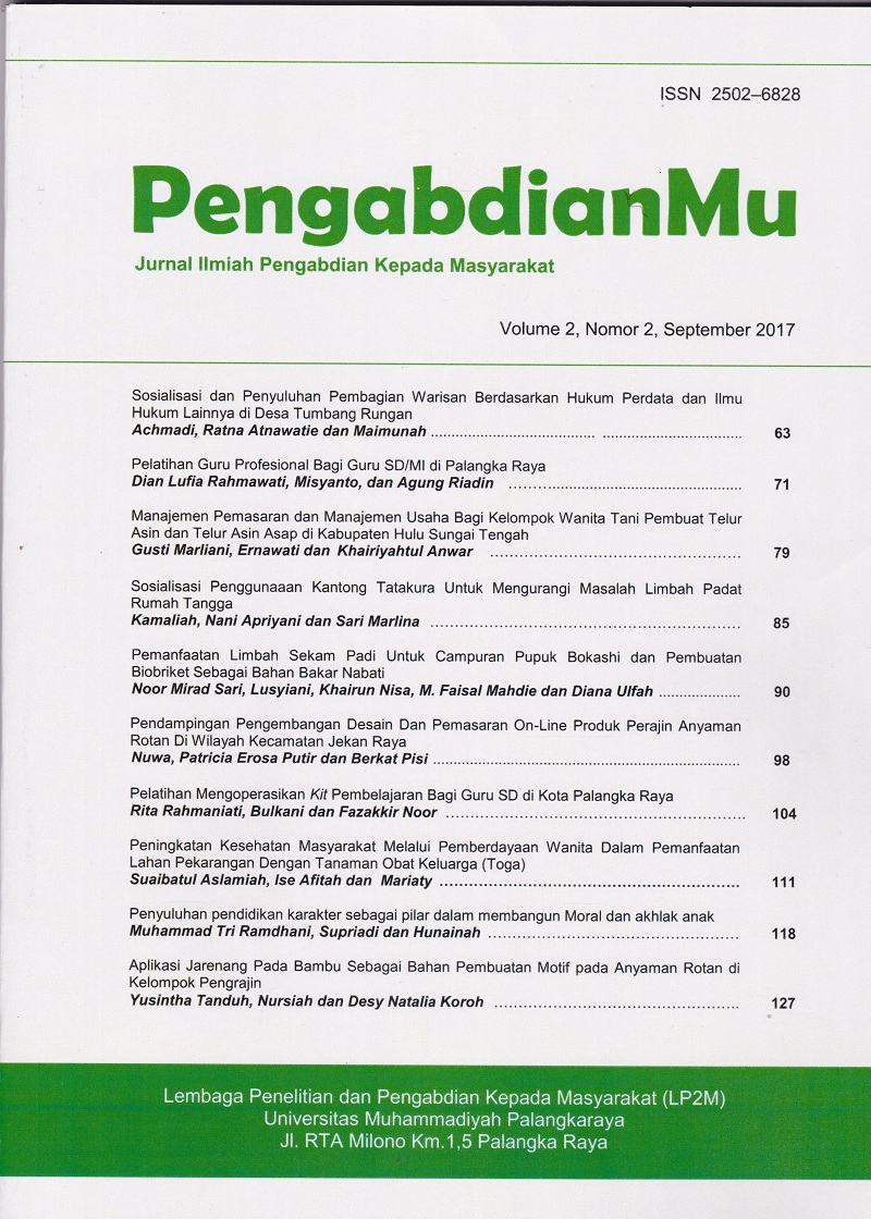 					View Vol. 3 No. 1 (2018): PengabdianMu: Jurnal Ilmiah Pengabdian kepada Masyarakat
				