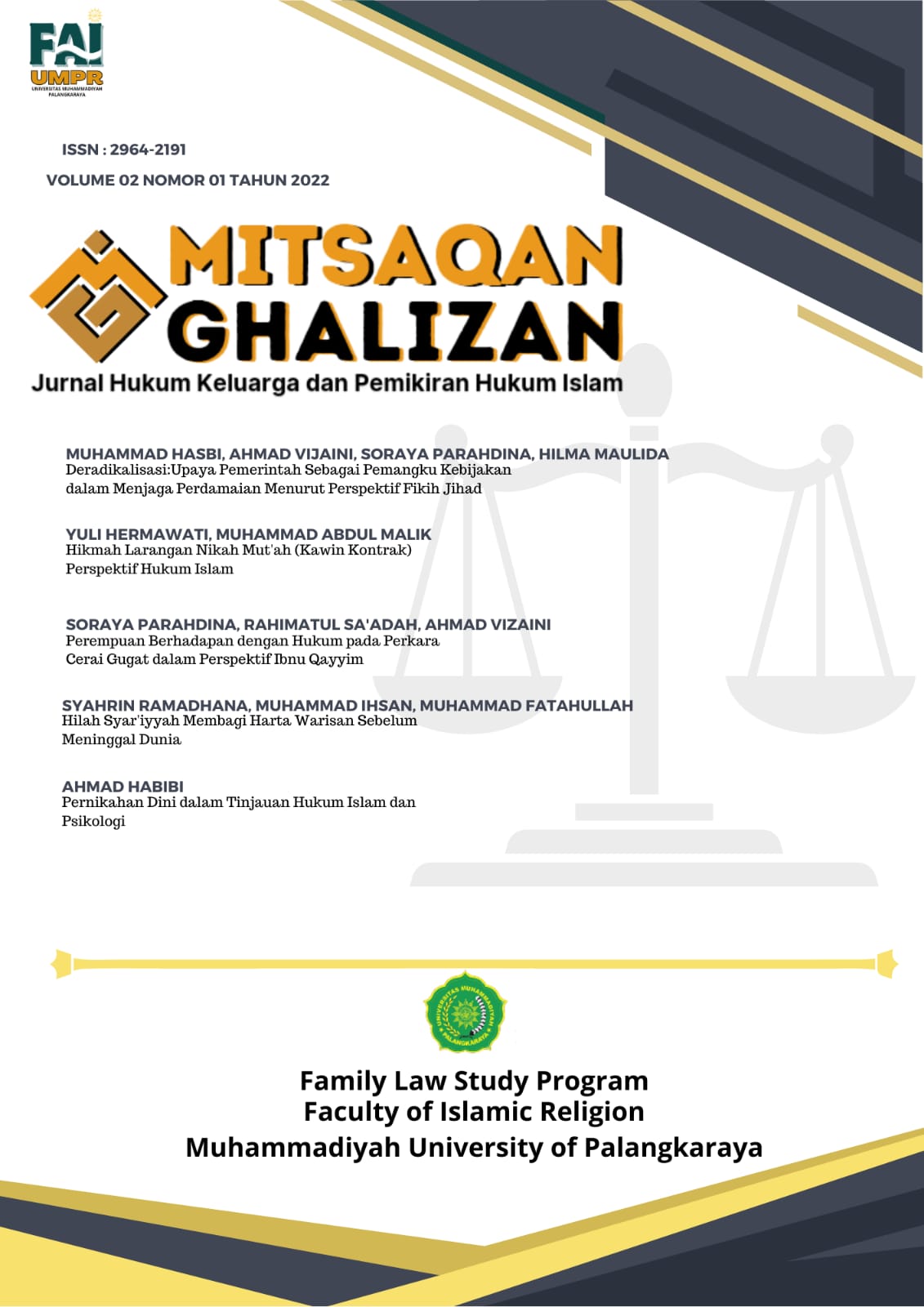					View Vol. 2 No. 1 (2022): Mitsaqan Ghalizan
				