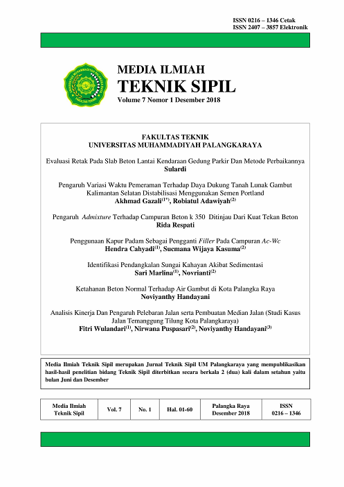 					View Vol. 7 No. 1 (2018): Media Ilmiah Teknik Sipil
				